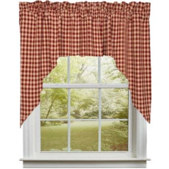 Heritage House Check Red Swags - 72x36