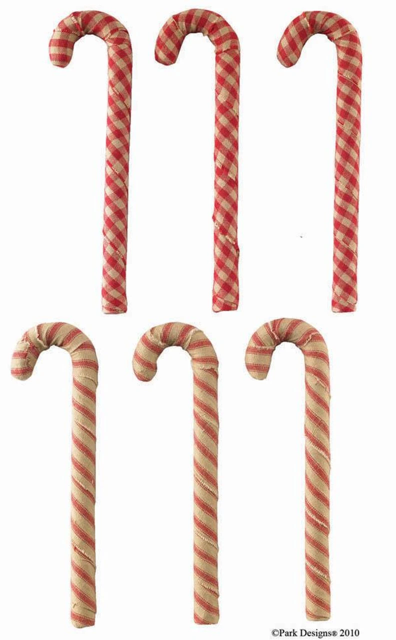 Holiday Candy Canes - Set Of 6 3 Holiday Candy Canes - Set Of 6