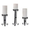 Iron Scroll Candle Holders - Pillar Set Of 3