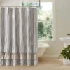 Kaila Ticking Stripe Ruffled Shower Curtain -Home Improvement Store Kaila Ticking Stripe Ruffled Shower Curtain 810055894925 image1 25875.1674636250