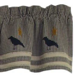 Newbury Gingham Black Crow Valance - 72x15.5
