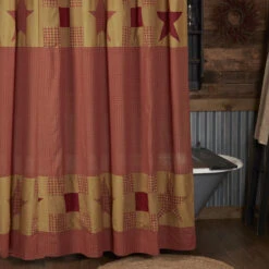 Ninepatch Star Shower Curtain - Patchwork Border