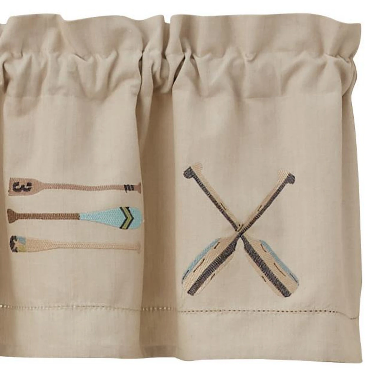 Paddles Embroidered Valance - 60x14 3 Paddles Embroidered Valance - 60x14