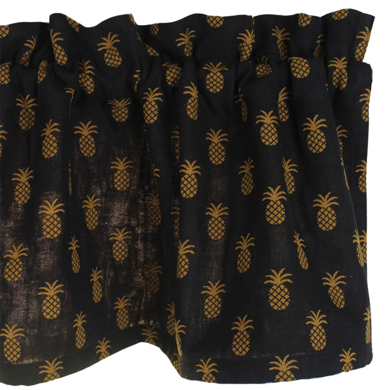 Pineapple Town Valance - Black 72x15.5 3 Pineapple Town Valance - Black 72x15.5