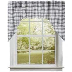 Sawyer Mill Black Plaid Swags - 72x36