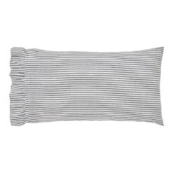 Sawyer Mill Black Ticking Stripe Pillowcases - Ruffled King Set Of 2