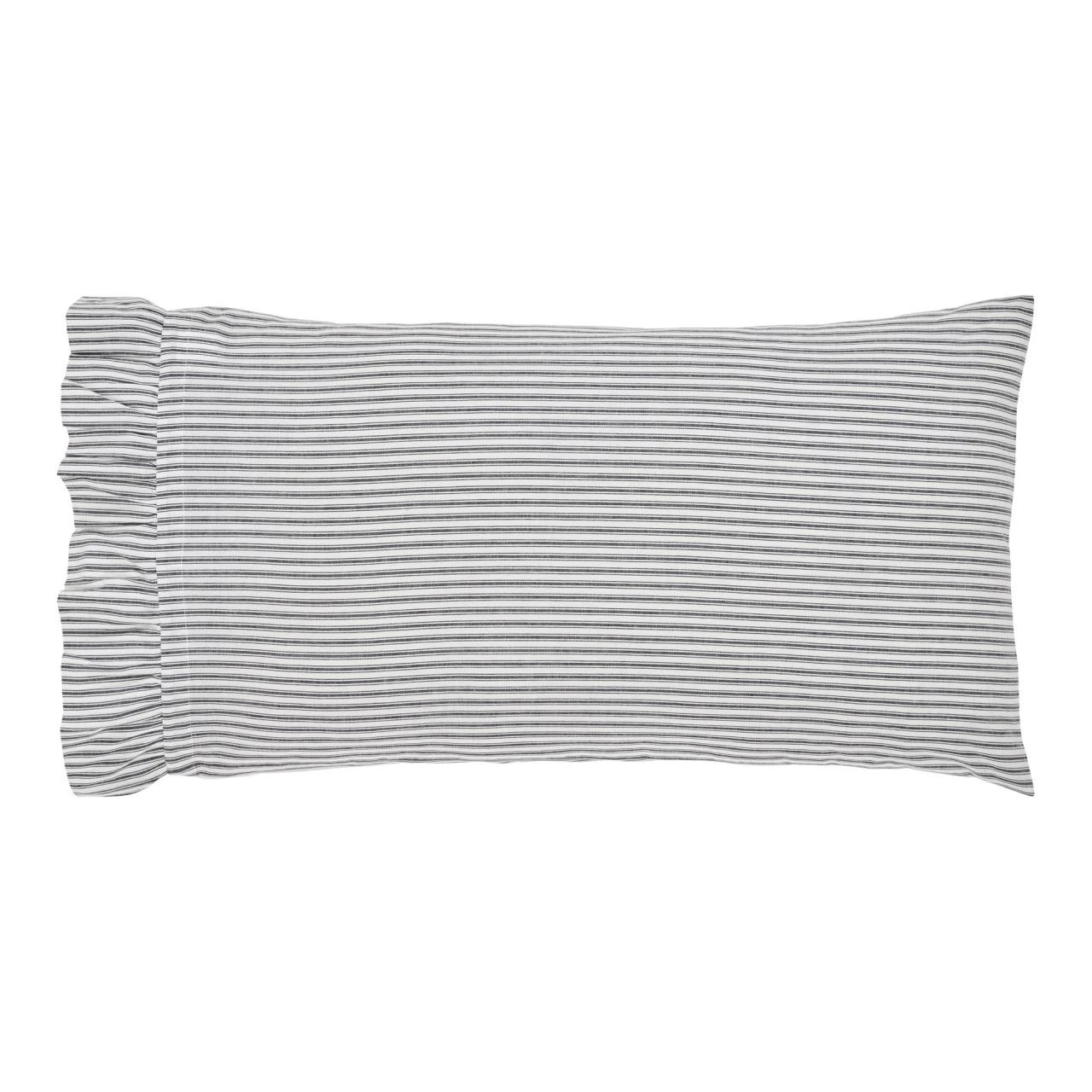 Sawyer Mill Black Ticking Stripe Pillowcases - Ruffled King Set Of 2 3 Sawyer Mill Black Ticking Stripe Pillowcases - Ruffled King Set Of 2