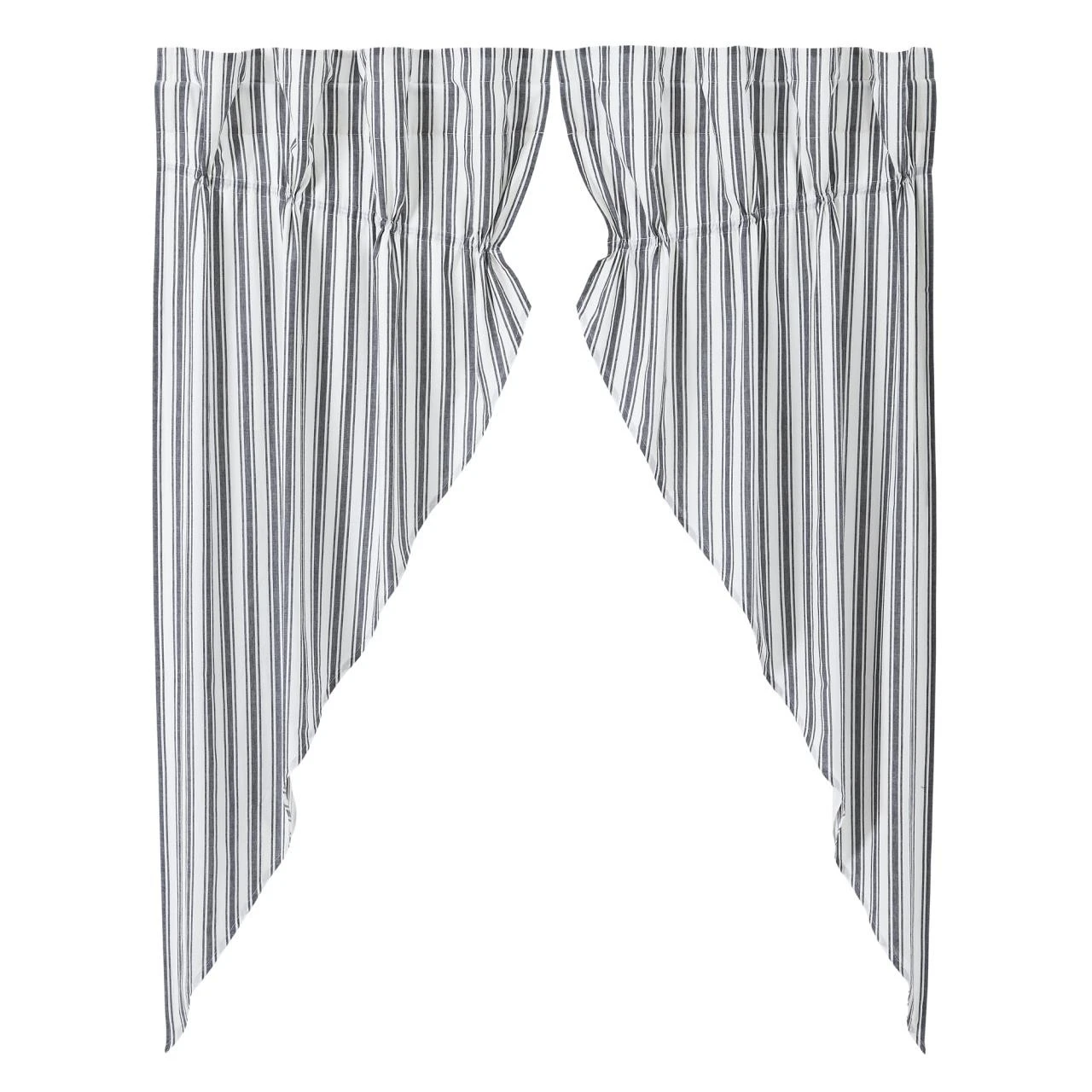 Sawyer Mill Black Ticking Stripe Prairie Gathered Curtains - 72x63 4 Sawyer Mill Black Ticking Stripe Prairie Gathered Curtains - 72x63 - Image 2