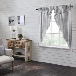 Sawyer Mill Black Ticking Stripe Prairie Gathered Curtains - 72x63 8 Sawyer Mill Black Ticking Stripe Prairie Gathered Curtains - 72x63 -Home Improvement Store Sawyer Mill Black Ticking Stripe Prairie Gathered Curtains 72x63 840233900216 image3 50402.1682437368