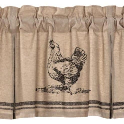Sawyer Mill Charcoal Chicken Valance - Pleated 72x20