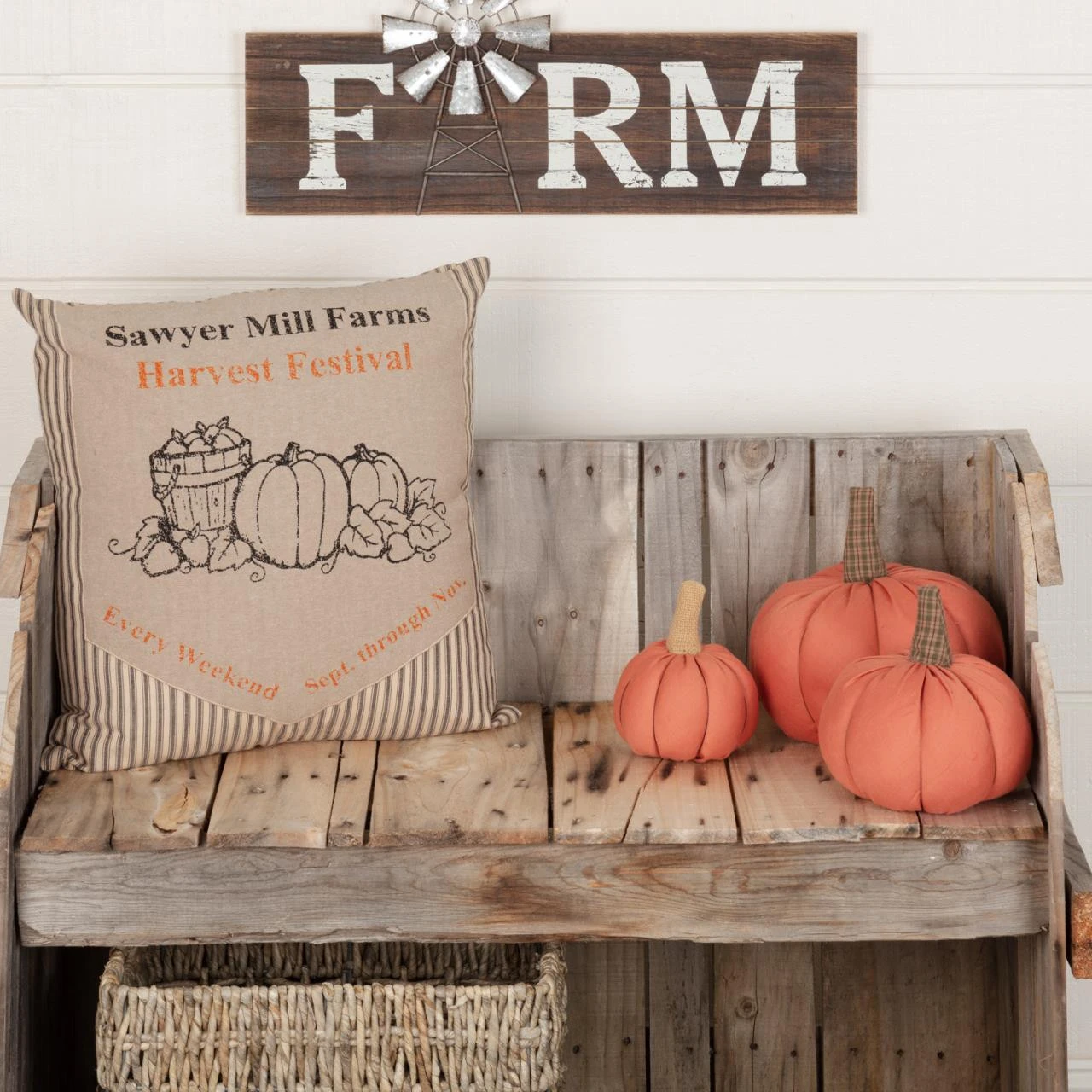 Sawyer Mill Charcoal Harvest Festival Pillow - 18x18 4 Sawyer Mill Charcoal Harvest Festival Pillow - 18x18 - Image 2