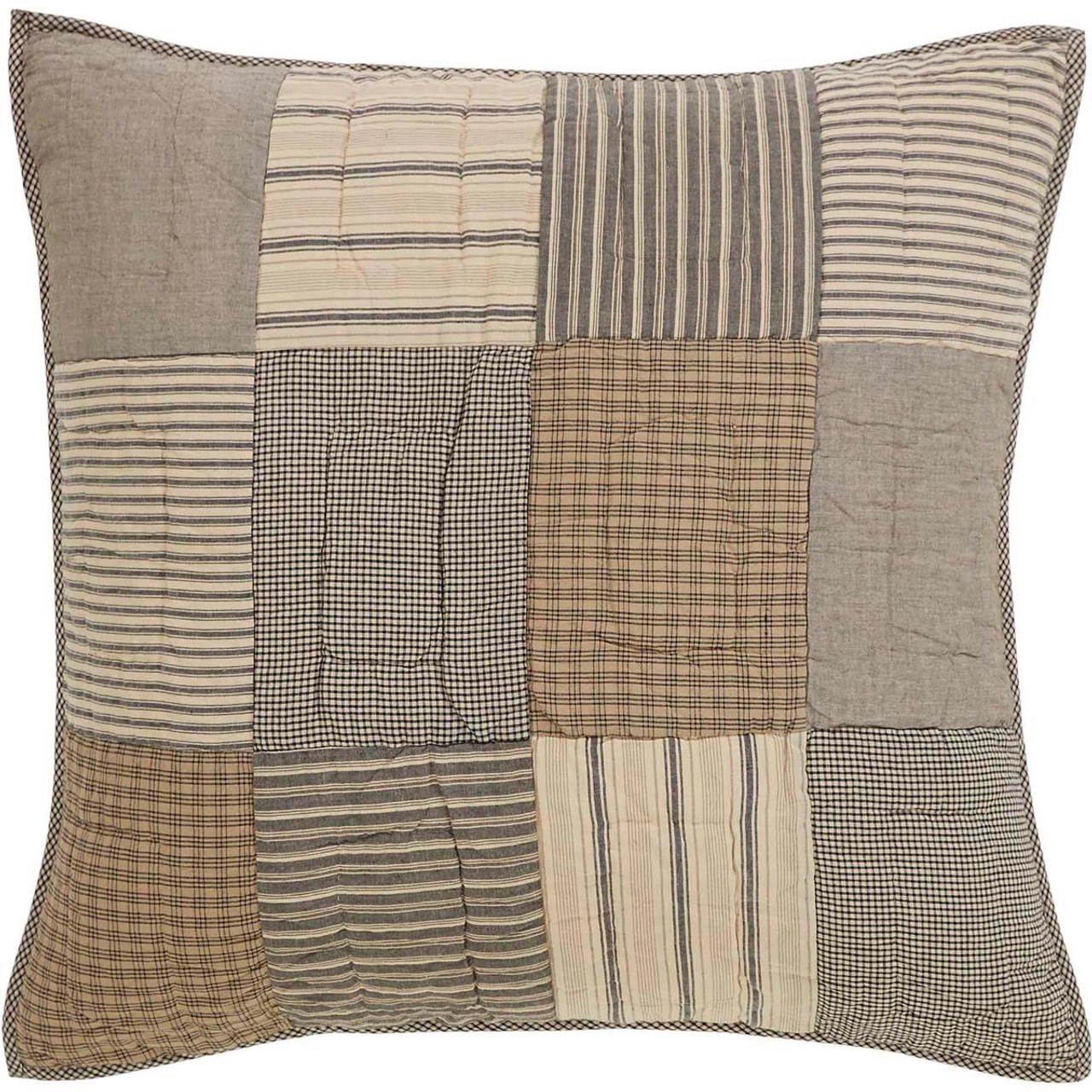 Sawyer Mill Charcoal Pillow Sham - Euro Quilted 3 Sawyer Mill Charcoal Pillow Sham - Euro Quilted