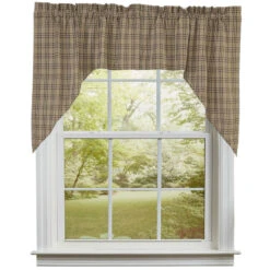 Sawyer Mill Charcoal Plaid Swags - 72x36