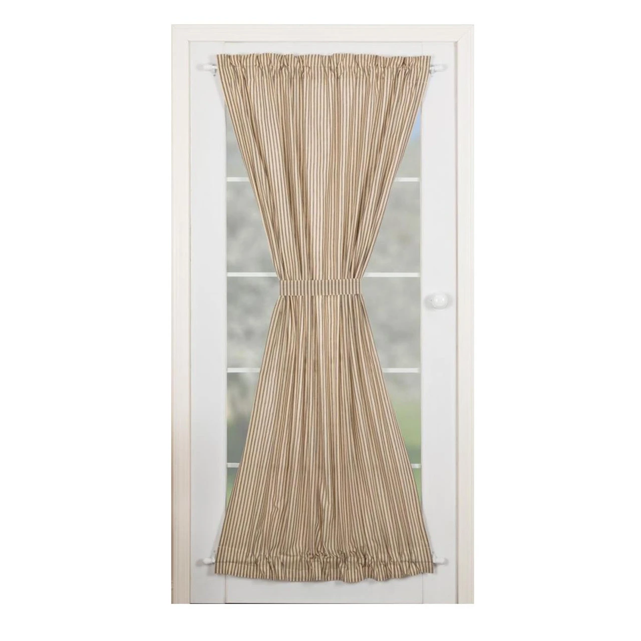 Sawyer Mill Charcoal Ticking Stripe Door Panel - 40x72 3 Sawyer Mill Charcoal Ticking Stripe Door Panel - 40x72