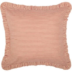 Sawyer Mill Red Ticking Stripe Pillow Sham - Euro Fabric
