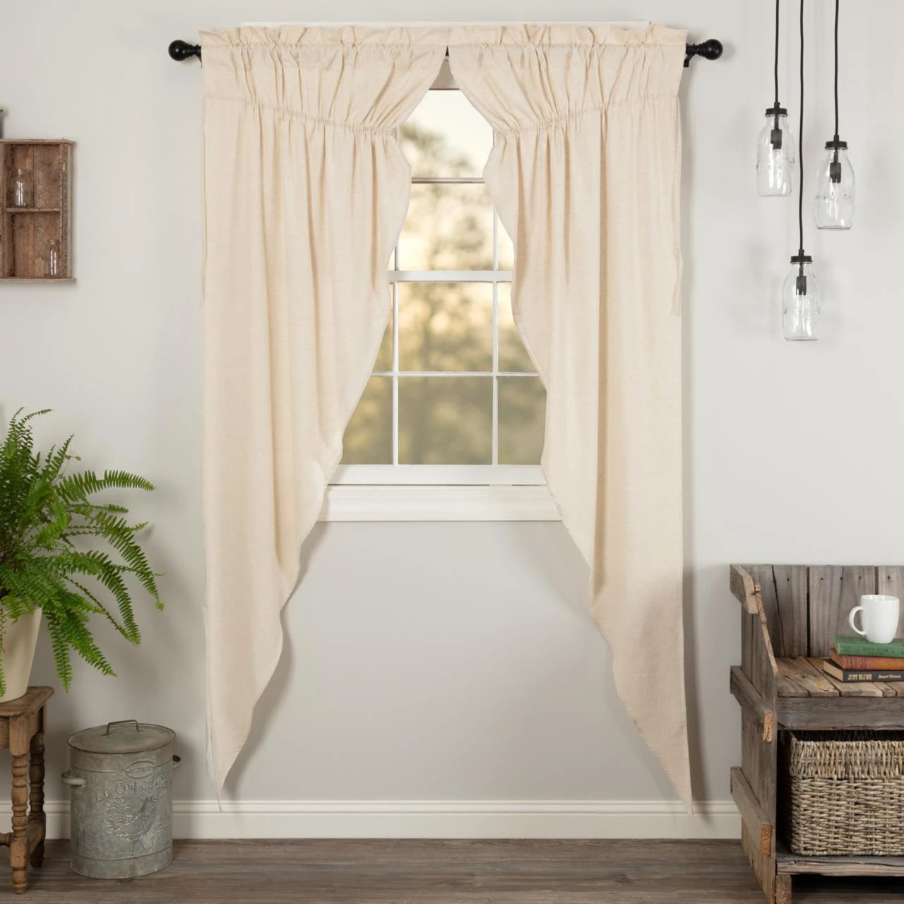 Simple Life Flax Natural Prairie Gathered Curtains - 72x84 5 Simple Life Flax Natural Prairie Gathered Curtains - 72x84 - Image 3