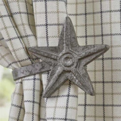 Star Curtain Tie Back - Galvanized 4x5.75x3