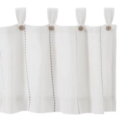 Stitched Burlap White Valance - 90x16