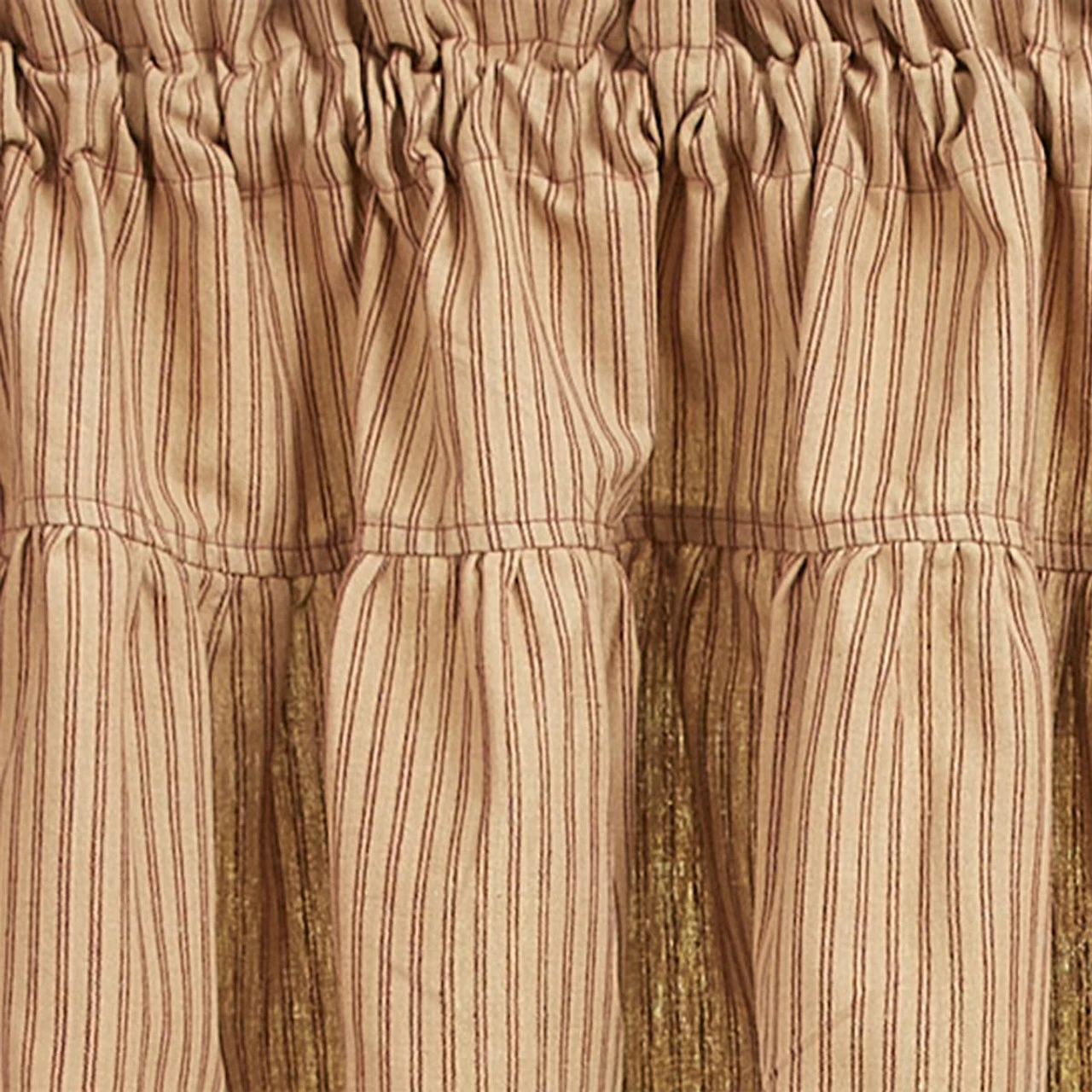 Sturbridge Wine Ticking Valance - Ruffle 72x14 6 Sturbridge Wine Ticking Valance - Ruffle 72x14 - Image 4