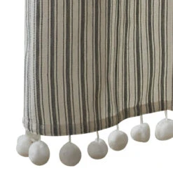 Ticking With Ball Fringe Shower Curtain 7 Ticking With Ball Fringe Shower Curtain -Home Improvement Store Ticking With Ball Fringe Shower Curtain 762242040809 image3 19779.1674729074