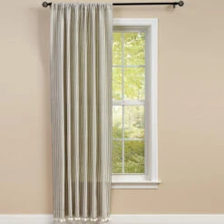 Ticking With Ball Fringe Single Panel - 56x84 -Home Improvement Store Ticking With Ball Fringe Single Panel 56x84 762242040762 image3 65102.1674902911