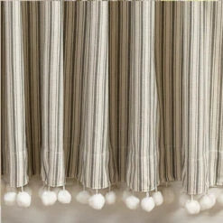 Ticking With Ball Fringe Single Panel - 56x84 -Home Improvement Store Ticking With Ball Fringe Single Panel 56x84 762242040762 image5 20516.1674902918