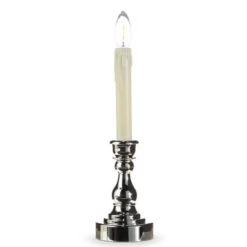 Timer Candle On Silver Stand - 13.75"