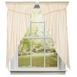 Tobacco Cloth Natural Prairie Gathered Curtains - 72x63
