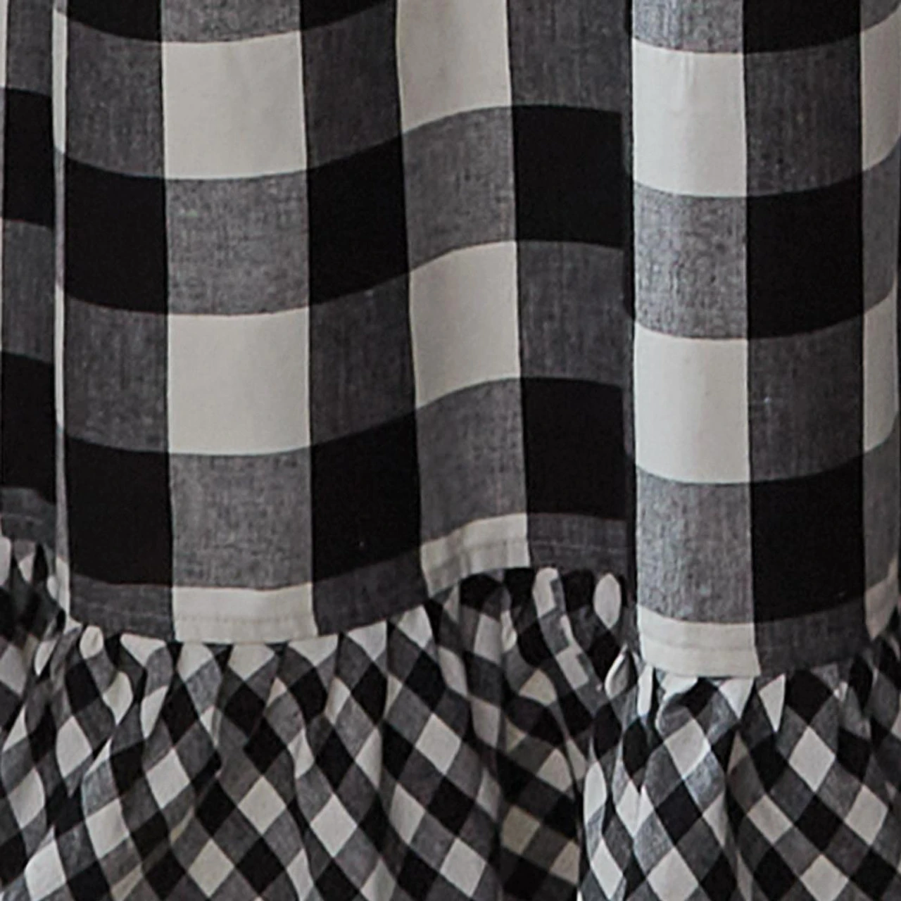 Wicklow Check Black & Cream Shower Curtain - Ruffled 5 Wicklow Check Black & Cream Shower Curtain - Ruffled - Image 3
