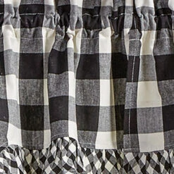 Wicklow Check Black & Cream Swags - Ruffled 72x36 -Home Improvement Store Wicklow Check Black Cream Swags Ruffled 72x36 762242036536 image4 02091.1686067052