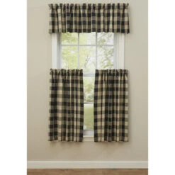 Wicklow Check Black Valance - 72x14 -Home Improvement Store Wicklow Check Black Valance 72x14 762242401358 image3 84250.1689048213