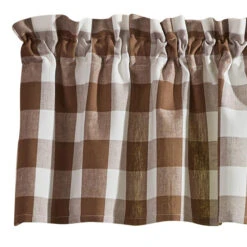 Wicklow Check Brown & Cream Valance - 72x14 -Home Improvement Store Wicklow Check Brown Cream Valance 72x14 762242060630 image4 54686.1694615589