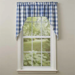 Wicklow Check China Blue Swags - 72x36 -Home Improvement Store Wicklow Check China Blue Swags 72x36 762242000292 image3 91511.1689055944