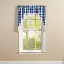 Wicklow Check China Blue Swags - Home 72x36 -Home Improvement Store Wicklow Check China Blue Swags Home 72x36 762242036567 image3 43246.1680709968
