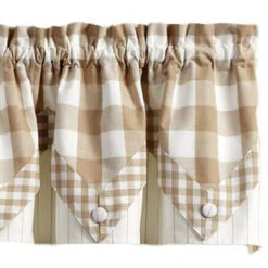 Wicklow Check Natural Valance - Point 72x15