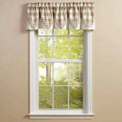 Wicklow Check Natural Valance - Point 72x15 -Home Improvement Store Wicklow Check Natural Valance Point 72x15 762242036789 image3 05774.1683056396