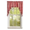 Wicklow Check Red & Cream Swags - Ruffled 72x36 -Home Improvement Store Wicklow Check Red Cream Swags Ruffled 72x36 762242036604 image1 14272.1679689730